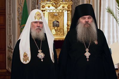 Патриарх Алексий II и арх. Матфей (Мормыль). Фото:bogoslov.ru
