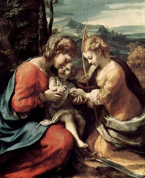 А.Корреджо. Мистическое обручение святой Екатерины. 1527г. Лувр, Париж 