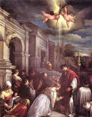 Якопо Бассано (XVI в.), «Св. Валентин Римский крестит св. Луциллу»