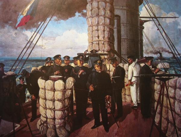 Адмирал Того на флагманском корабле
