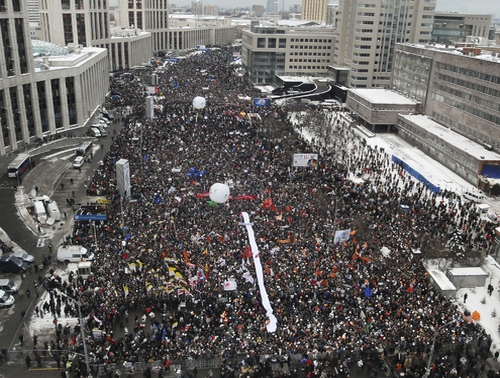 Митинг на проспекте Сахарова в Москве. 24 декабря 2011 года