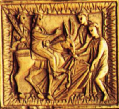Оклад Евангелия. 2-ая пол. V в. Сокровищница Дуомо, Милан. Фрагмент