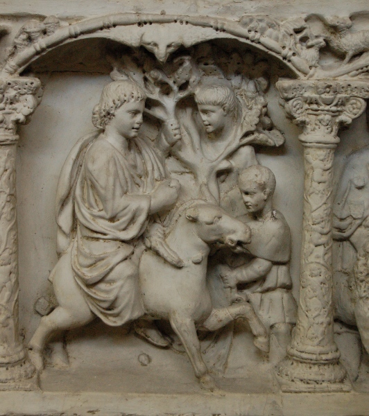 Саркофаг Юния Басса. 359 г. Музеи Ватикана, Рим. Фрагмент