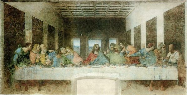 Леонардо да Винчи. Тайная вечеря. Фреска. 1498 г. Санта-Мария делле Грацие, Милан