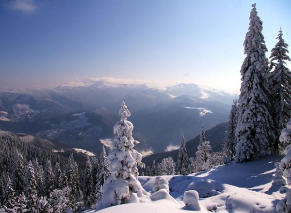 Карпатские горы зимой 