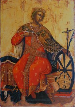 Мастер Виктор. Св.Екатерина на троне. Вторая половина XVII в. Крит. Византийский музей, Афины.