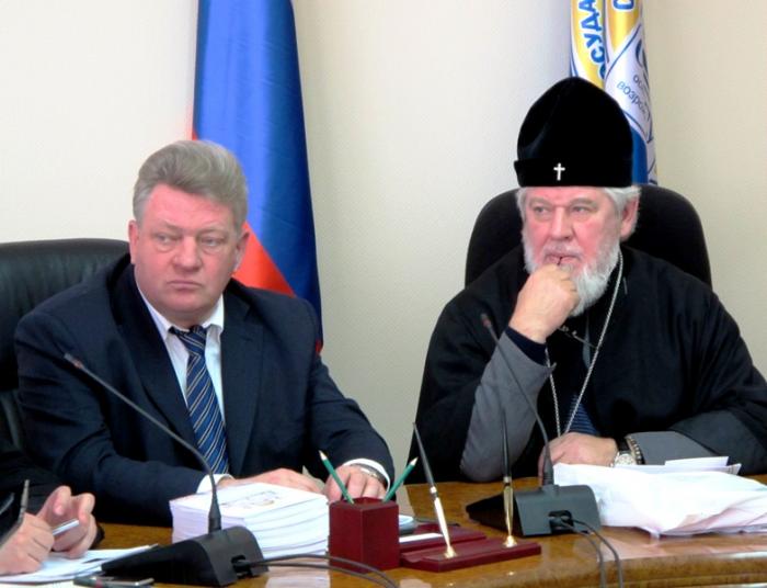 Ректор СамГУ Игорь Носков и архиепископ Самарский и Сызранский Сергий