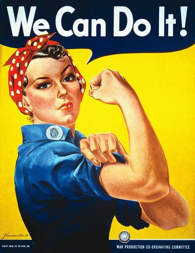 Лозунг на плакате Дж. Говарда призывал женщин в годы Второй мировой войны заняться трудом, который раньше выполняли только мужчины