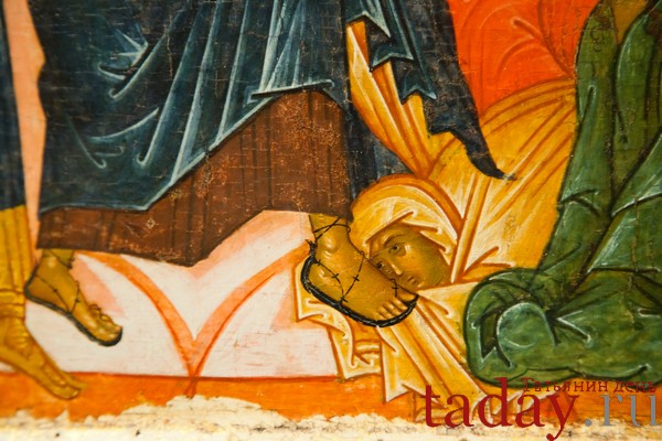 Фрагмент иконы Воскресение Лазаря 