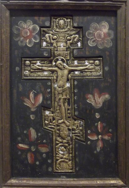 Паспятие Христово с врезанным меднолитым крестом, XIX век, Русский Север 